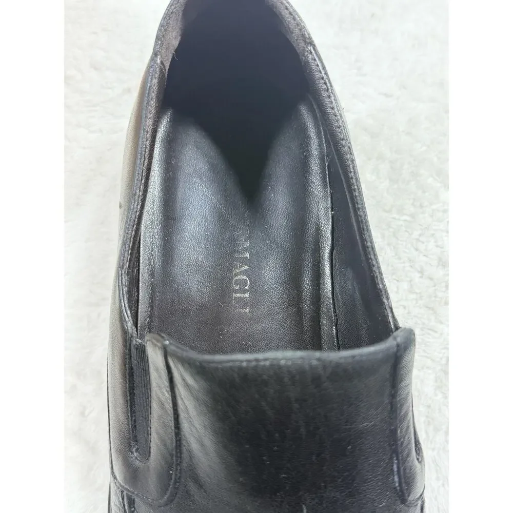 Bruno Magli Raging Italian Loafers Mens 9 M Black Leather Slip On Dress Shoes